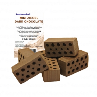 Garnelengarten® Mini Ziegel Dark Chocolate - 6 Stück