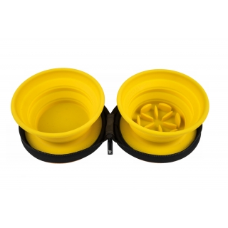 Kiwi Walker Travel Double Bowl Gelb - Slowfeeder