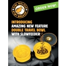 Kiwi Walker Travel Double Bowl Gelb - Slowfeeder