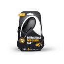 Kiwi Walker Retractable Dog Leash 360° -  Size S - Schwarz & Weiß / Orange