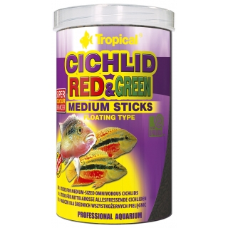 Tropical Cichlid Red & Green Medium Sticks