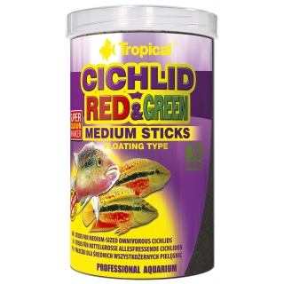 Tropical Cichlid Red & Green Medium Sticks 5 Liter